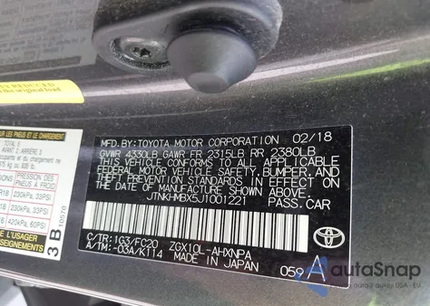 2018 Toyota C-Hr Xle из США, поврежденный, VIN JTNKHMBX5J1001221